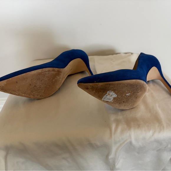 Manolo Blahnik BB Royal Blue Suede Heels pump 37.5 main image 2